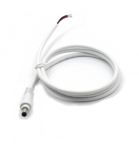 dc5.5*2.1mm male with lock to open waterproof white cable